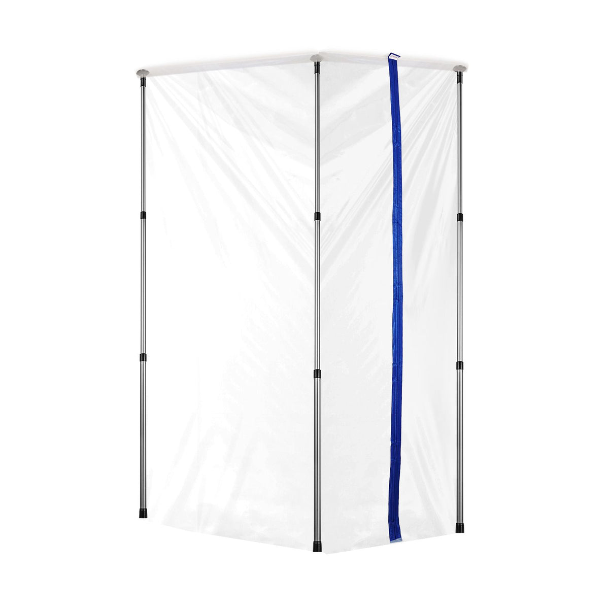 Dust Barrier Poles, 12 Ft Barrier Poles, Dust Barrier System with 4 Telescoping Poles, Magnetic Zipper, Carry Bag and 32.8x13.12 Ft Plastic Film, for Interior Decoration, Painting
