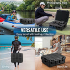 Weatherproof Hard Case, Heavy Duty Protective Dry Box Case with Pre-cut Foam, and Retractable Pull Handles for Travel, Hunting, Military, Tactical, IP67 Waterproof Case for Cameras (56.1x37x26)