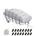 Pontoon Boat Cover 800D Waterproof Trailerable 23-24 ft with Storage Bag