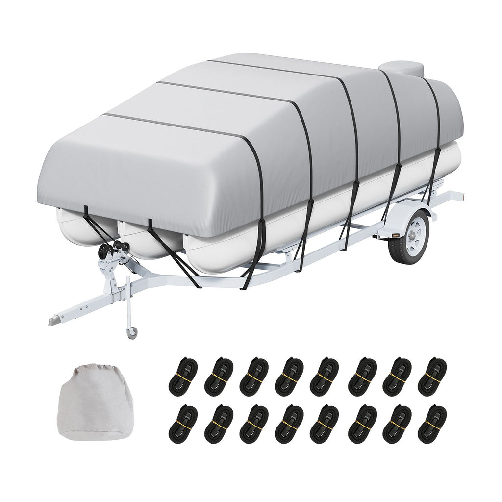 Pontoon Boat Cover 800D Waterproof Trailerable 23-24 ft with Storage Bag