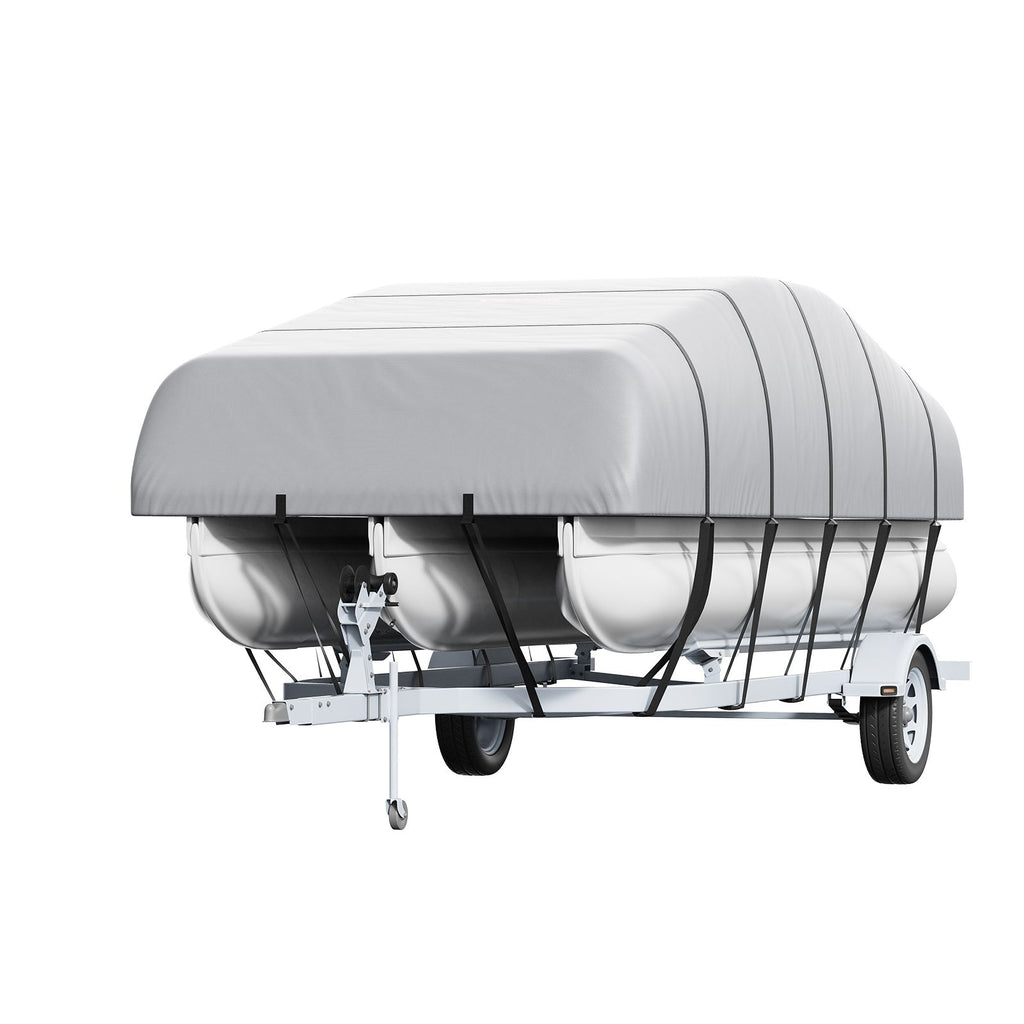 Pontoon Boat Cover 800D Waterproof Trailerable 23-24 ft with Storage Bag