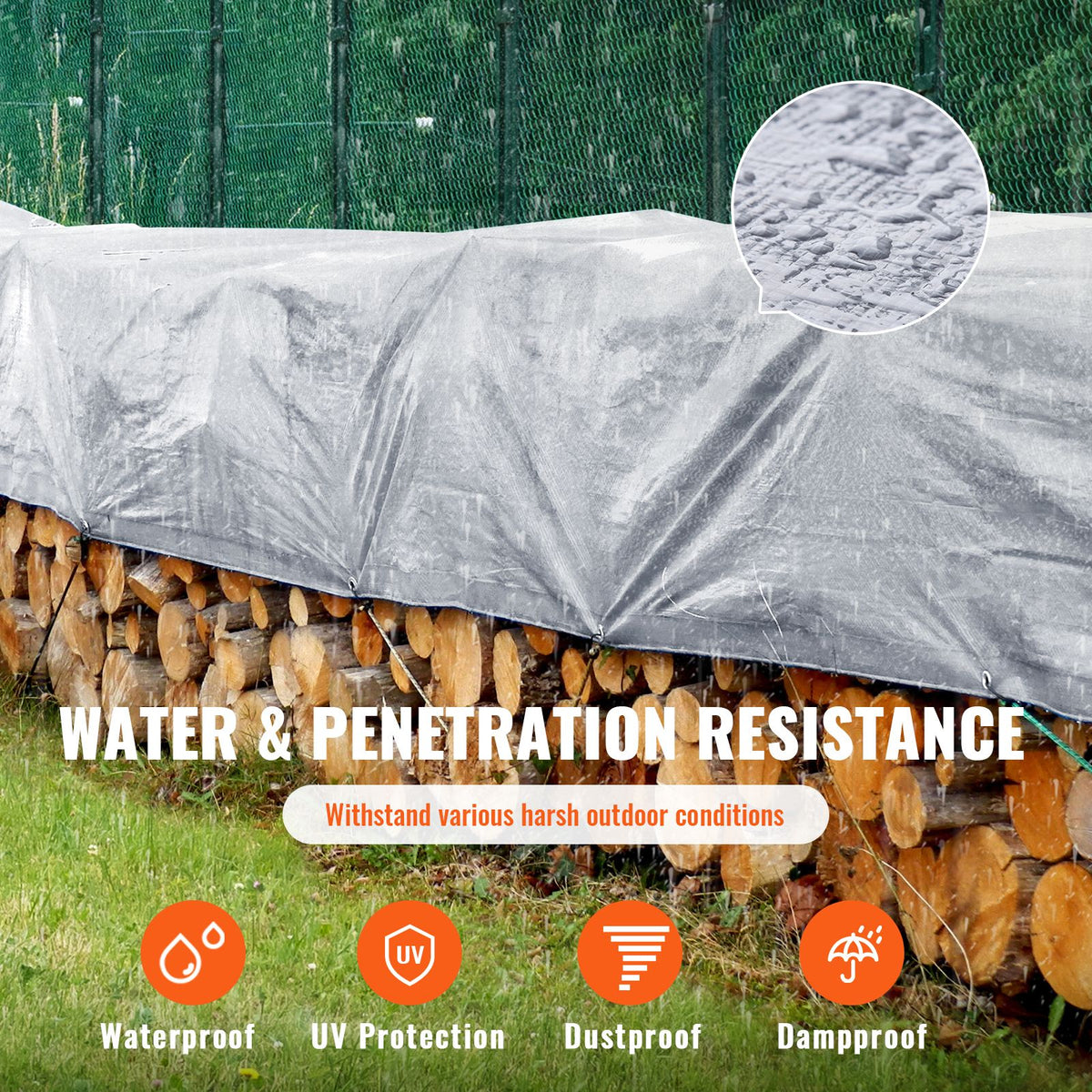 Tarp Waterproof Tarpaulin 20 x 30 ft 10 Mil Plastic Poly Tear UV Resistant