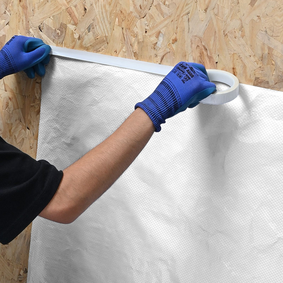 House Wrap, 2.74 x 45.7 mm, 0.13 mm Thick Vapor Barrier, Heavy Duty Plastic Sheeting for Tear-resistant, Drop Cloth Vapor Barrier Covering for Residential & Commercial Construction, White