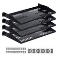 1U Server Rack Shelf, 4 PCS, 22.68 kg Max Load-Bearing Vented Cantilever, Wall Mount or Rack Mount Shelf with Tray, 254 mm Depth, Good Air Circulation for Cabinet Computer Network Equipment