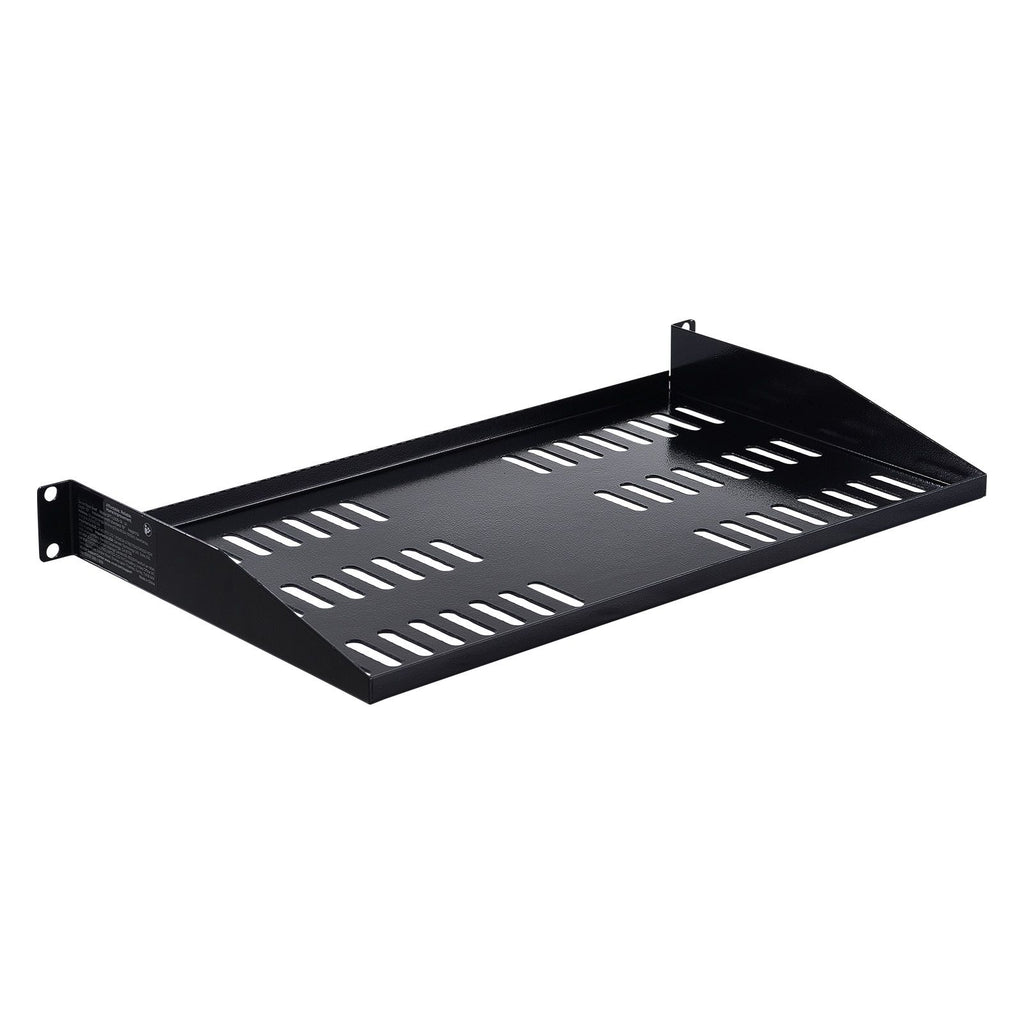 1U Server Rack Shelf, 4 PCS, 22.68 kg Max Load-Bearing Vented Cantilever, Wall Mount or Rack Mount Shelf with Tray, 254 mm Depth, Good Air Circulation for Cabinet Computer Network Equipment