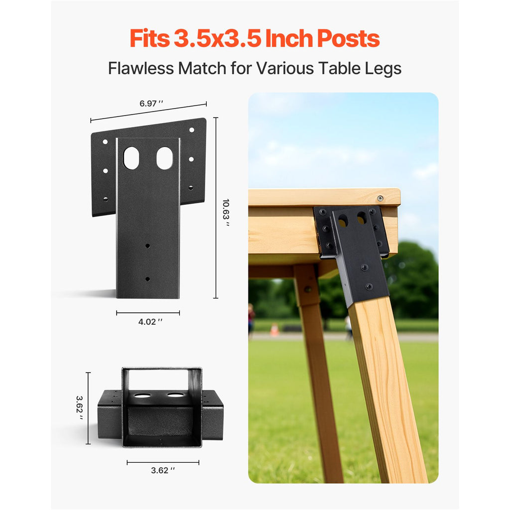 Deer Blind Brackets, Outdoor 3.6x3.6 Platform Bracket, Fit 3.5x3.5 In / 88.9x88.9 mm Lumber, 2204lbs/1000kg Capacity Steel Elevator Brackets for Deer Stand, Hunting Blinds, Shooting Shack, 8 Pcs
