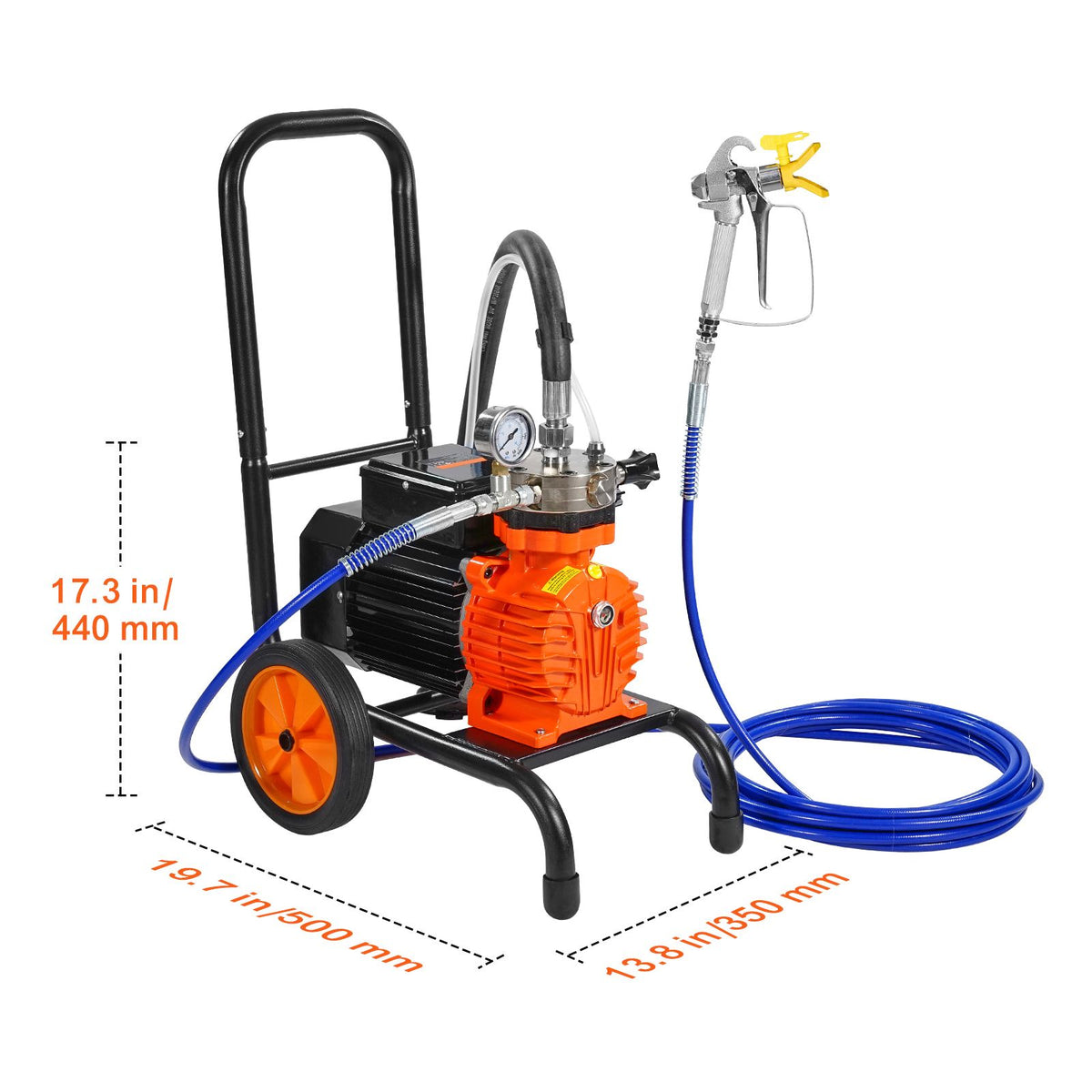 Cart Airless Paint Sprayer Diaphragm Paint Airless Sprayer 900W Electric