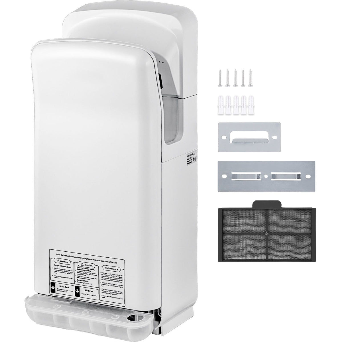 Jet Hand Dryer Blade Hand Dryer Automatic High Speed for Washroom White