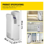 Jet Hand Dryer Blade Hand Dryer Automatic High Speed for Washroom White