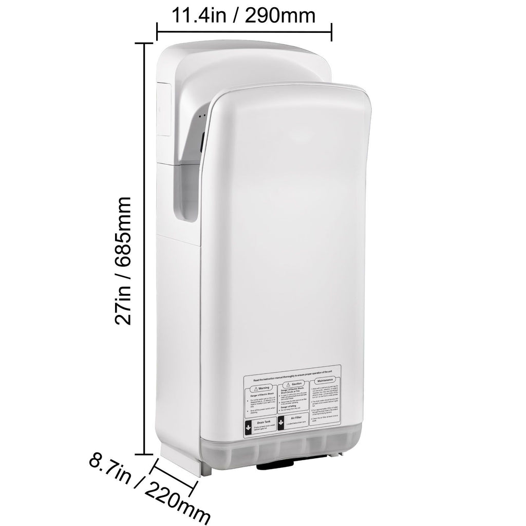 Jet Hand Dryer Blade Hand Dryer Automatic High Speed for Washroom White