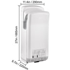 Jet Hand Dryer Blade Hand Dryer Automatic High Speed for Washroom White