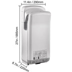 Jet Hand Dryer Blade Hand Dryer Automatic High Speed for Washroom Silver