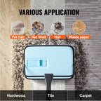 Carpet Sweeper Manual, Floor Sweeper with 300 ml Dustbin Capacity Easy to Empty, 17 cm Cleaning Width for Home Office Carpets Pet Hair Dust, Blue