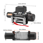 Electric Winch, 4500 kg Load Capacity, 12V DC Truck Winch with Φ8.3 mm x 19.8 m Steel Rope, Wireless & Wired Remote Control, IP55 Waterproof for Towing SUV Jeep Trailer Boat Off-Road Vehicle