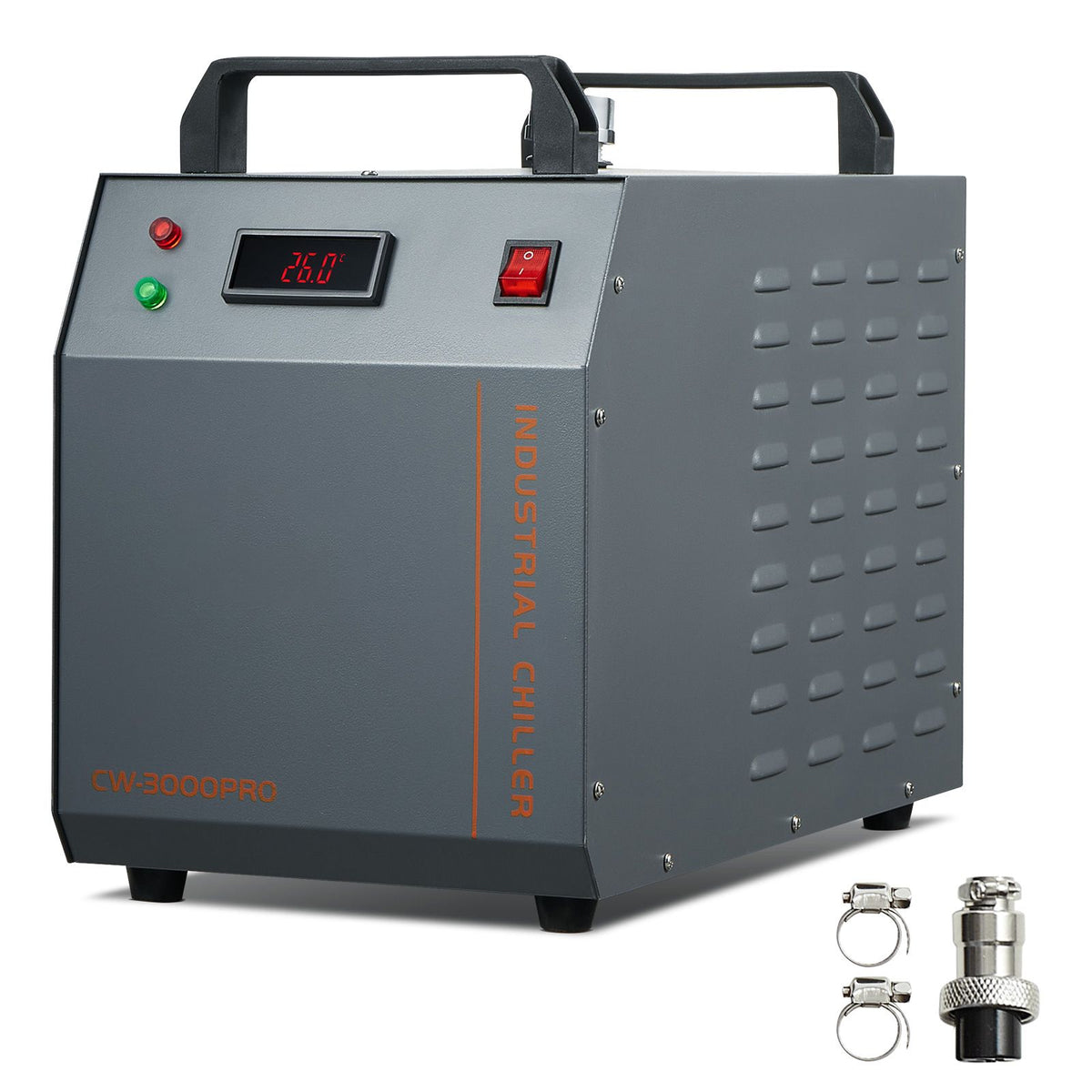 Industrial Water Chiller, CW-3000(PRO), 150W Air-Cooled Industrial Water Cooler Cooling System with 12L Water Tank Capacity 18 L/min Max Flow Rate, for Laser Engraving Machine Cooling Machine