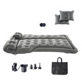 Car Air Mattress, Inflatable Car Camping Mattress, Flocking Thickened Travel Beds, Comfortable and Durable Portable Sleeping Pad with Air Pump, Nozzle, Carry Bag, Fits Most SUV MPV Sedan, Gray