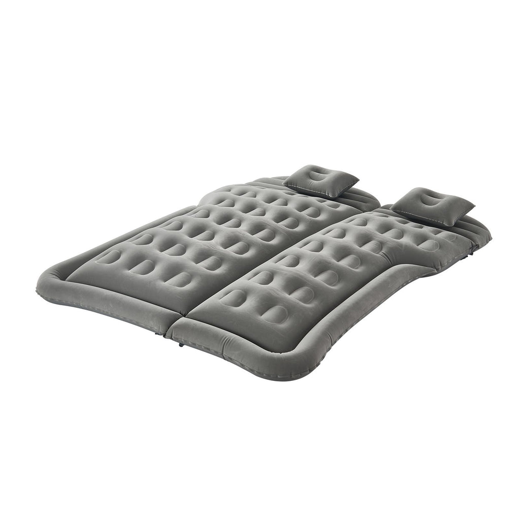 Car Air Mattress, Inflatable Car Camping Mattress, Flocking Thickened Travel Beds, Comfortable and Durable Portable Sleeping Pad with Air Pump, Nozzle, Carry Bag, Fits Most SUV MPV Sedan, Gray