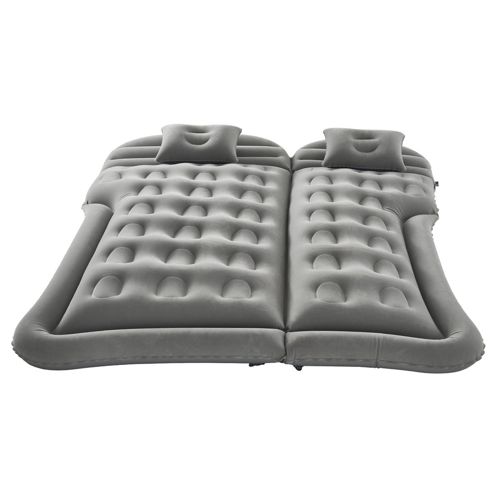 Car Air Mattress, Inflatable Car Camping Mattress, Flocking Thickened Travel Beds, Comfortable and Durable Portable Sleeping Pad with Air Pump, Nozzle, Carry Bag, Fits Most SUV MPV Sedan, Gray