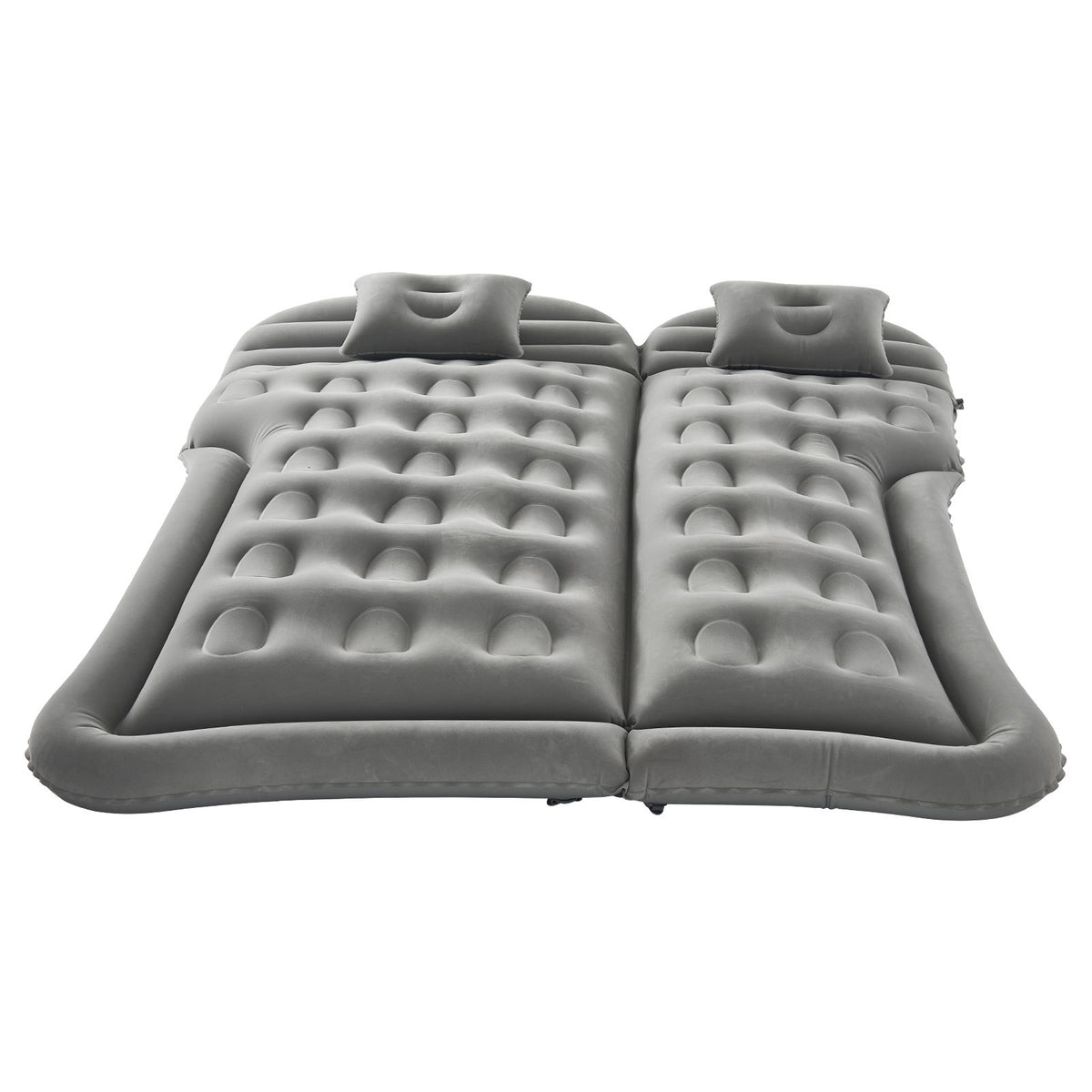 Car Air Mattress, Inflatable Car Camping Mattress, Flocking Thickened Travel Beds, Comfortable and Durable Portable Sleeping Pad with Air Pump, Nozzle, Carry Bag, Fits Most SUV MPV Sedan, Gray
