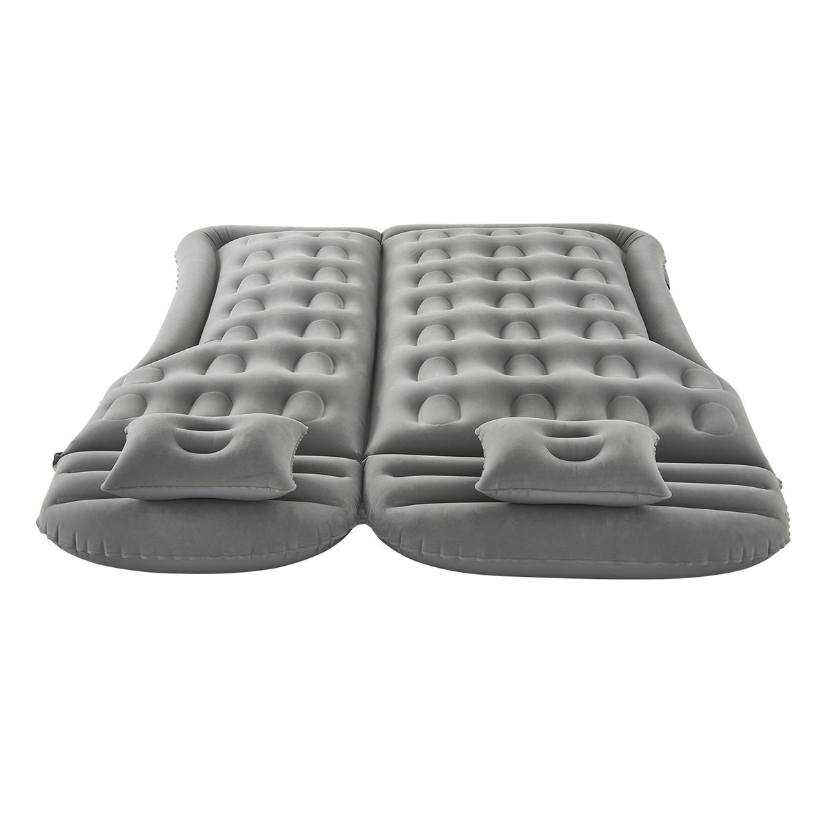 Car Air Mattress, Inflatable Car Camping Mattress, Flocking Thickened Travel Beds, Comfortable and Durable Portable Sleeping Pad with Air Pump, Nozzle, Carry Bag, Fits Most SUV MPV Sedan, Gray