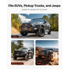 Electric Winch, 5400 kg Load Capacity, 12V DC Truck Winch with Φ9.1 mm x 23 m Synthetic Rope, Wireless & Wired Remote Control, IP55 Waterproof for Towing Off-Road SUV Jeep Trailer Boat