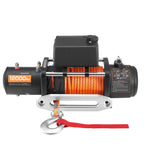Electric Winch, 5400 kg Load Capacity, 12V DC Truck Winch with Φ9.1 mm x 23 m Synthetic Rope, Wireless & Wired Remote Control, IP55 Waterproof for Towing Off-Road SUV Jeep Trailer Boat