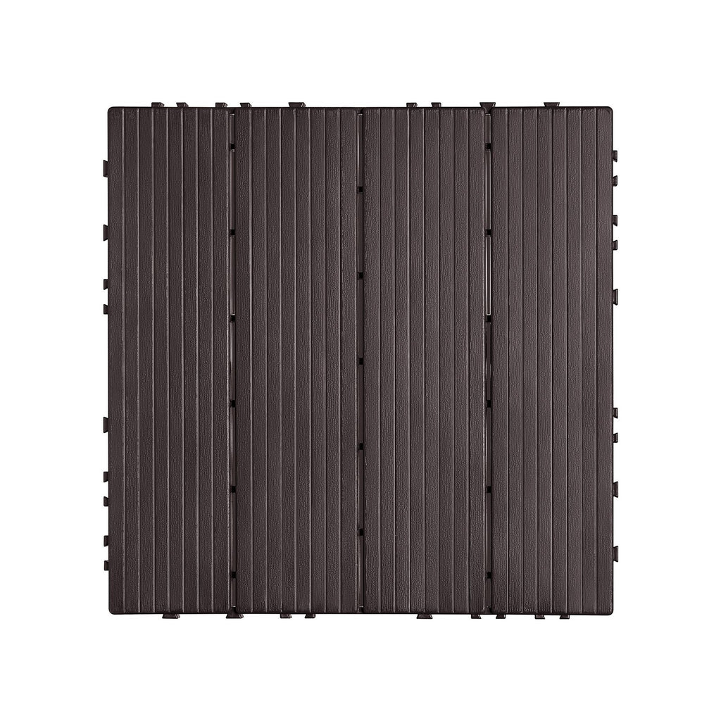 Interlocking Deck Tiles 54 Pack 12"x12" Waterproof for Porch Dark Brown