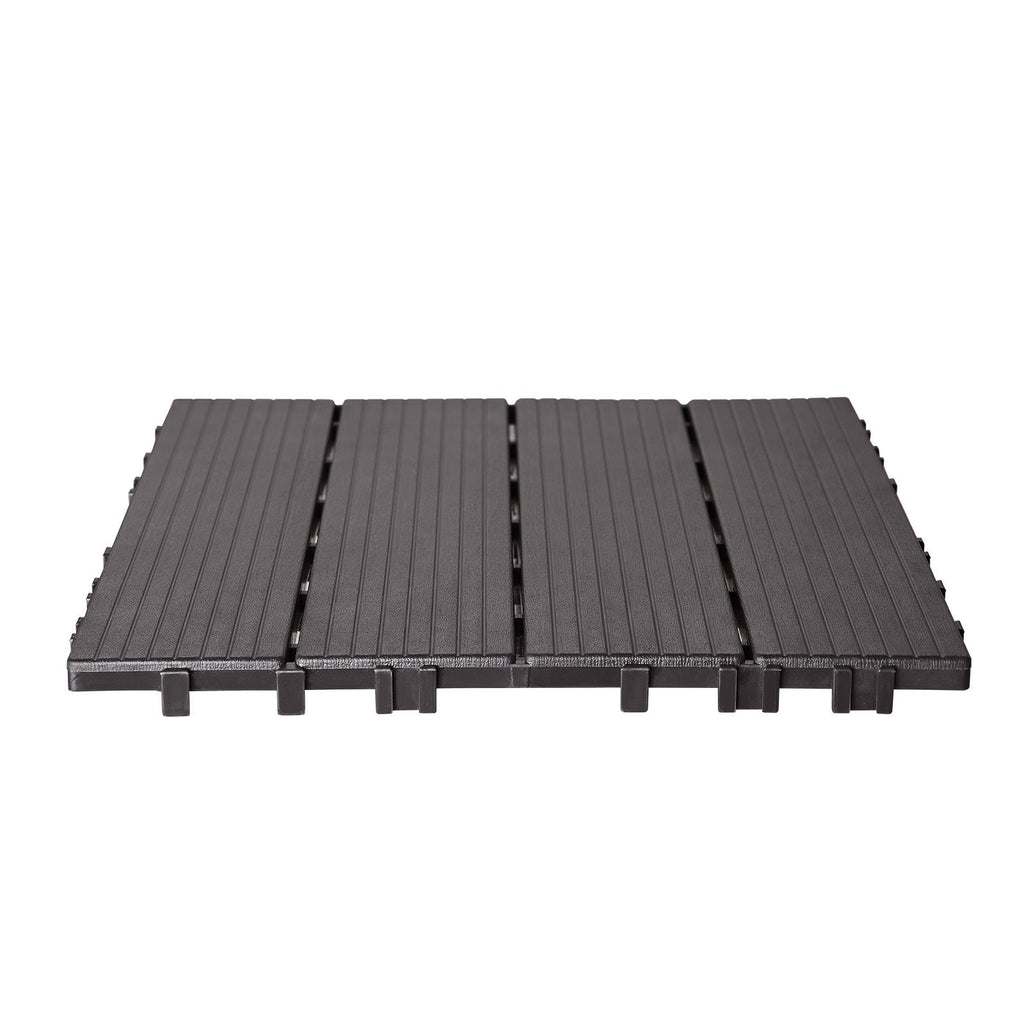 Interlocking Deck Tiles 54 Pack 12"x12" Waterproof for Porch Dark Brown