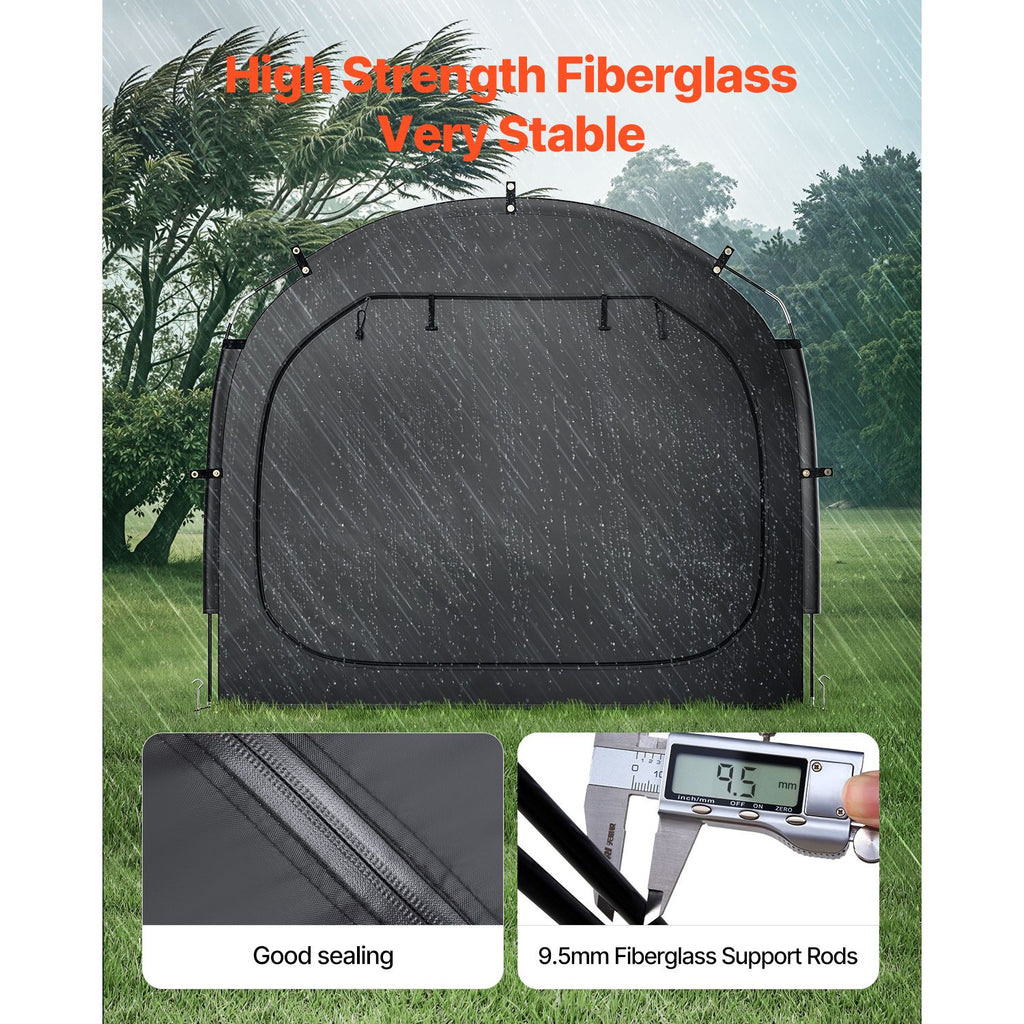 Bike Storage Tent, 3 to 4 Bikes, Outdoor Spacious Bike Storage Tent with Ventilated Window, Waterproof Easy-to-Install Bike Tent with High Strength Fiberglass & Dual Zippers, Fit for Bicycle
