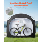 Bike Storage Tent, 3 to 4 Bikes, Outdoor Spacious Bike Storage Tent with Ventilated Window, Waterproof Easy-to-Install Bike Tent with High Strength Fiberglass & Dual Zippers, Fit for Bicycle