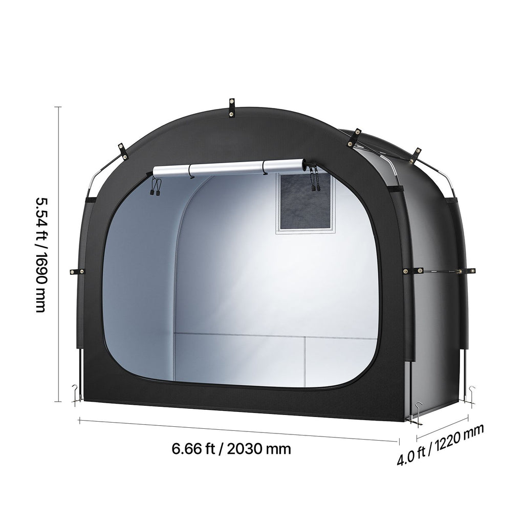 Bike Storage Tent, 3 to 4 Bikes, Outdoor Spacious Bike Storage Tent with Ventilated Window, Waterproof Easy-to-Install Bike Tent with High Strength Fiberglass & Dual Zippers, Fit for Bicycle