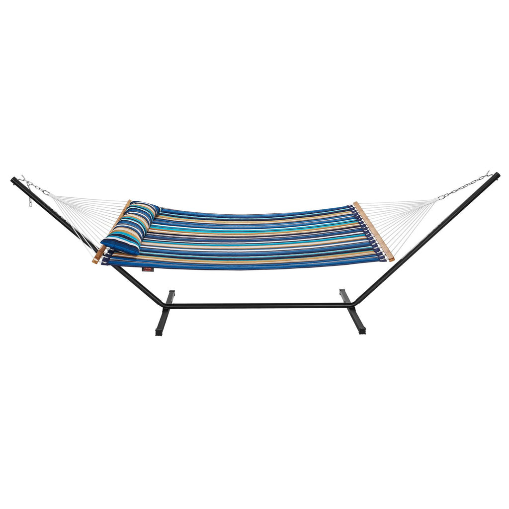 Double Quilted Fabric Hammock Two Person Hammock with Stand 480lb Capacity