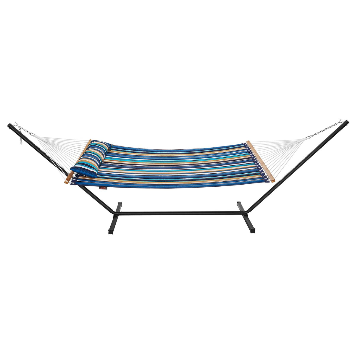 Double Quilted Fabric Hammock Two Person Hammock with Stand 480lb Capacity