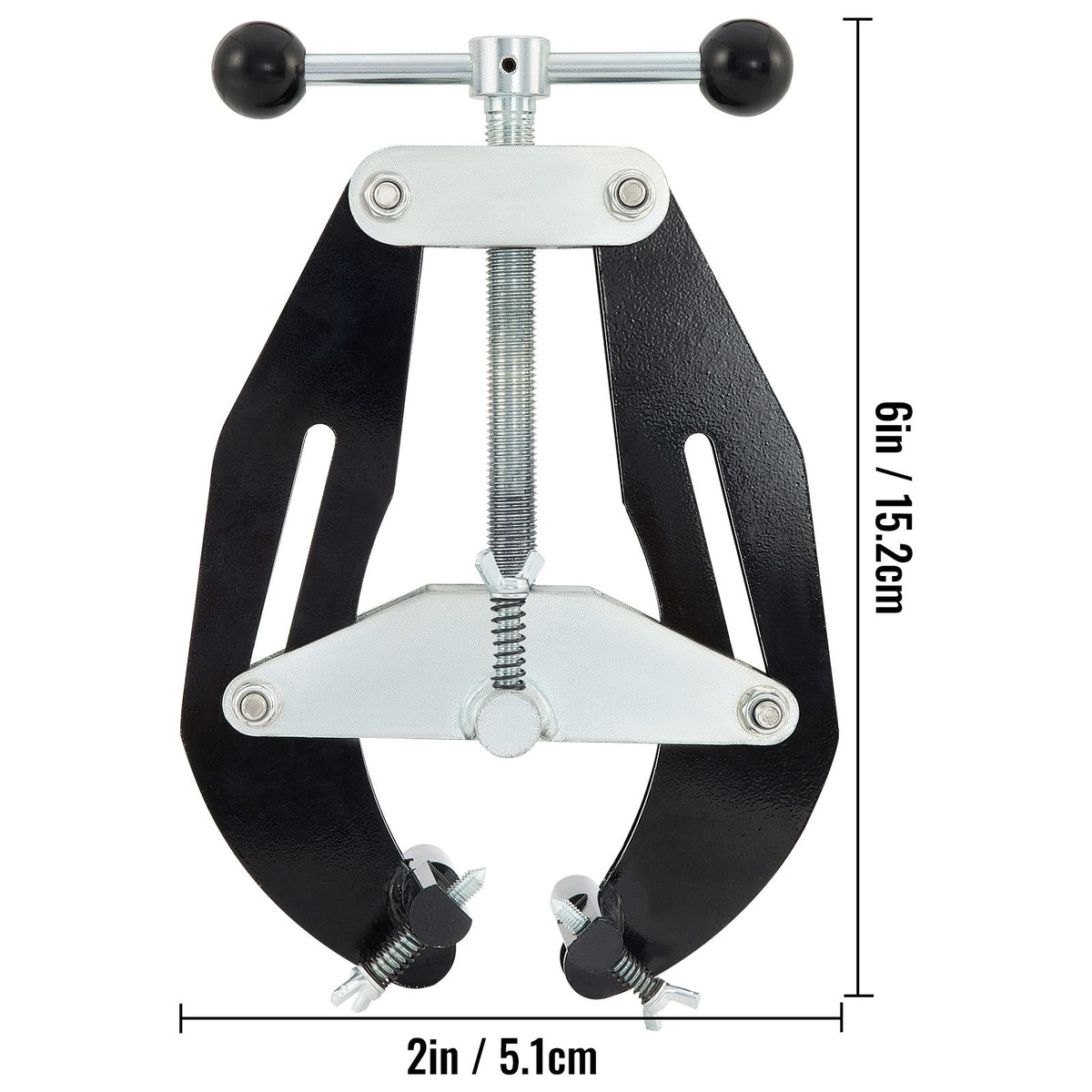Pipe Clamp, 2 to 6 in, High Strength Ultra Clamp with Quick Acting Screws, Steel Pipe Alignment Tool with Lightweight Design, Black