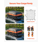 Roof Rack Basket, 1625 x 990 x 105 mm, Universal Rooftop Cargo Carrier with 1120 x 870 x 260 mm Cargo Bag, Net, Ratchet Straps, 113.4 kg Max Load Capacity Car Top Luggage Holder, for SUV Car