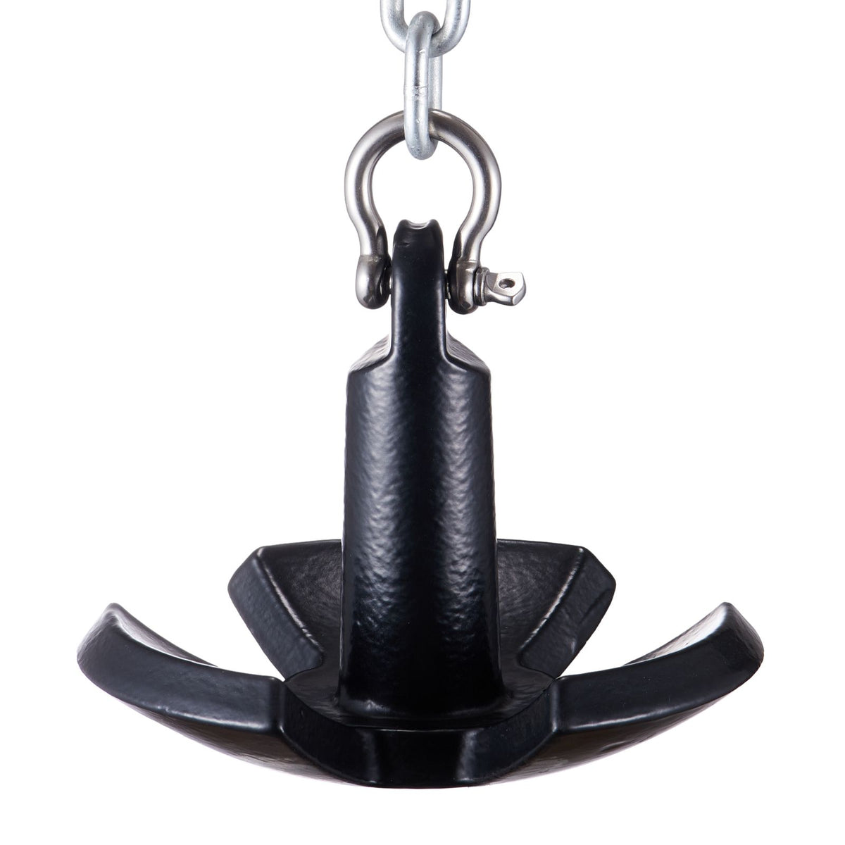 River Anchor, 12 LBS Boat Anchor Cast Iron Black Vinyl-Coated with Shackle, Marine Grade Mushroom Anchor for Boats Up To 10 ft, Impressive Holding Power in River and Mud Bottom Lakes