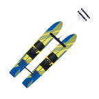 Water Skis 116.8 cm / 46 inch, Water Ski Trainers with X-7 Adjustable Bindings, Double-Handle Rope & Removable Stabilizing Bar, Training Waterskis Combo for Youth Up to 136 kg