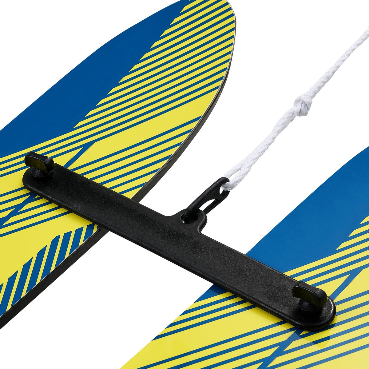Water Skis 116.8 cm / 46 inch, Water Ski Trainers with X-7 Adjustable Bindings, Double-Handle Rope & Removable Stabilizing Bar, Training Waterskis Combo for Youth Up to 136 kg