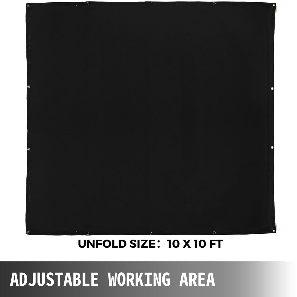 10 x 10 Ft Welding Blanket Black Fiberglass Blanket Portable Fiberglass Fire Retardant Blanket Welding Mat Welding Fireproof Thermal Resistant Insulation With Carry Bag
