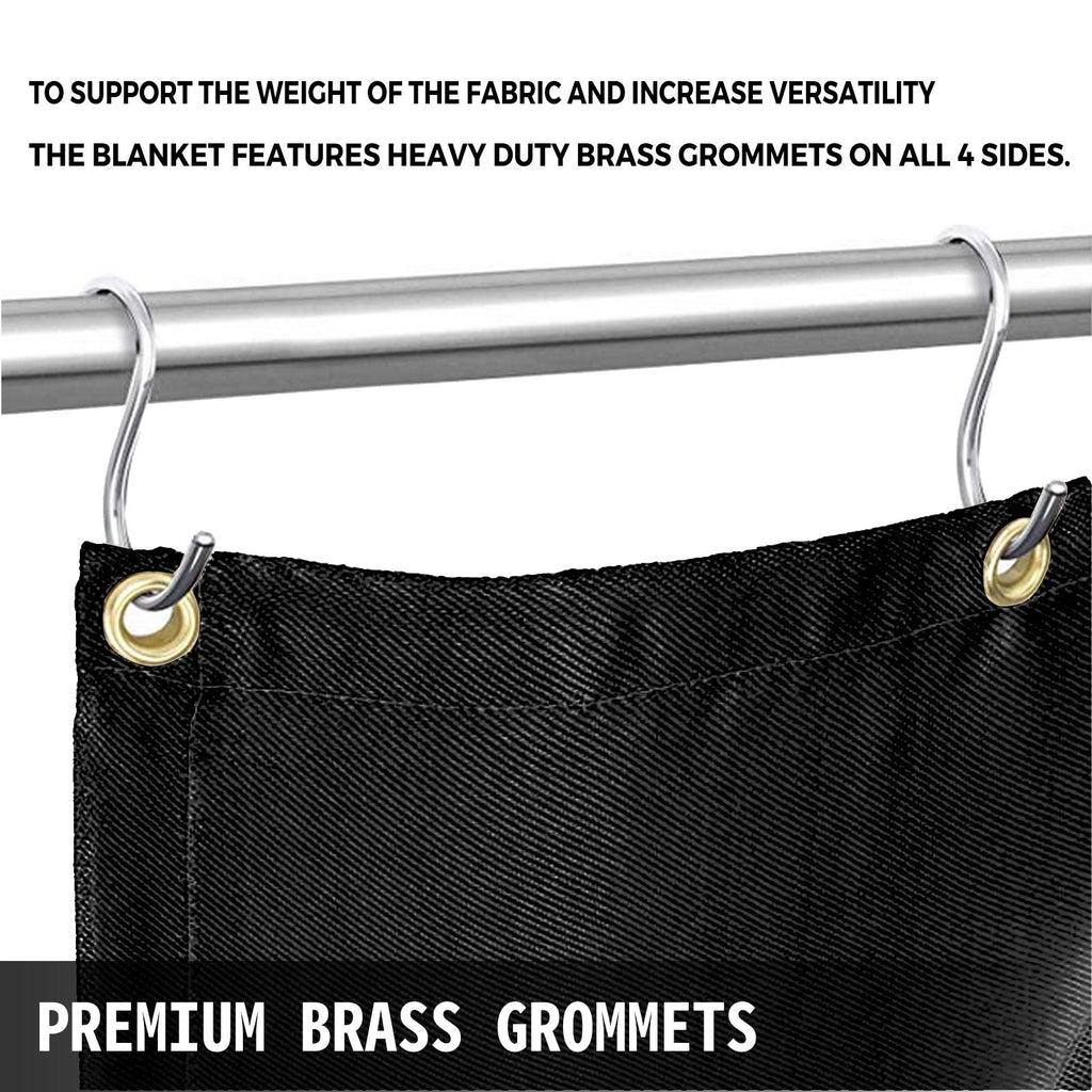 10 x 10 Ft Welding Blanket Black Fiberglass Blanket Portable Fiberglass Fire Retardant Blanket Welding Mat Welding Fireproof Thermal Resistant Insulation With Carry Bag