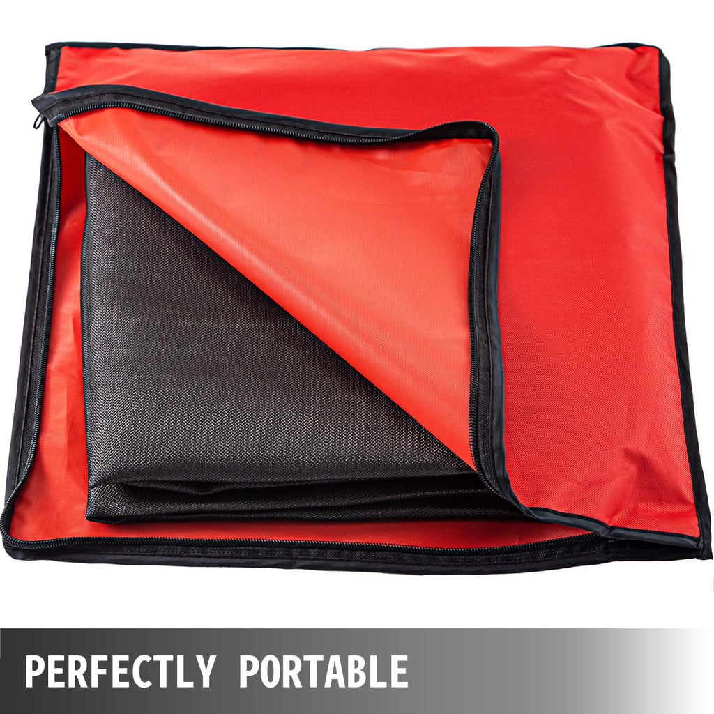 10 x 10 Ft Welding Blanket Black Fiberglass Blanket Portable Fiberglass Fire Retardant Blanket Welding Mat Welding Fireproof Thermal Resistant Insulation With Carry Bag