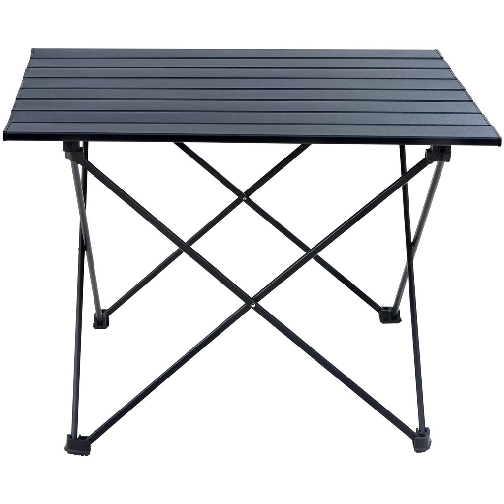 Folding Camping Table, Outdoor Portable Side Tables, Lightweight Fold Up Table, Aluminum Alloy Ultra Compact Work Table with Carry Bag, For Cooking, Beach, Picnic, Travel, 22.2x15.9 inch, Black