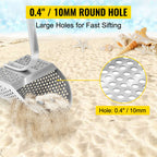 Metal Detector Sand Scoop Metal Detecting Hunting Scoop w/ Steel Handle