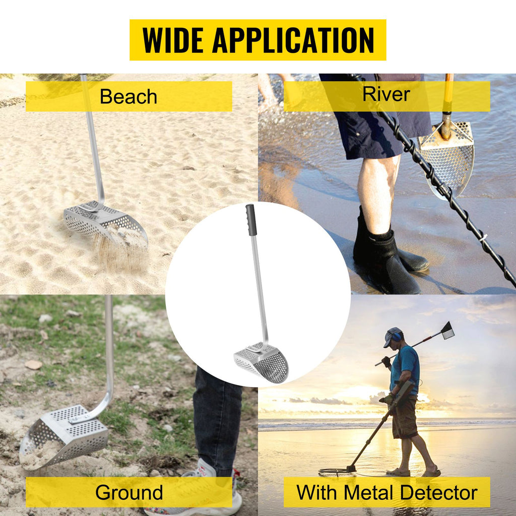 Metal Detector Sand Scoop Metal Detecting Hunting Scoop w/ Steel Handle
