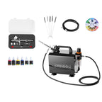 Airbrush Kit Air Brush Kit 1/6 HP Air Compressor 1 Airbrush 3 Tips Paint