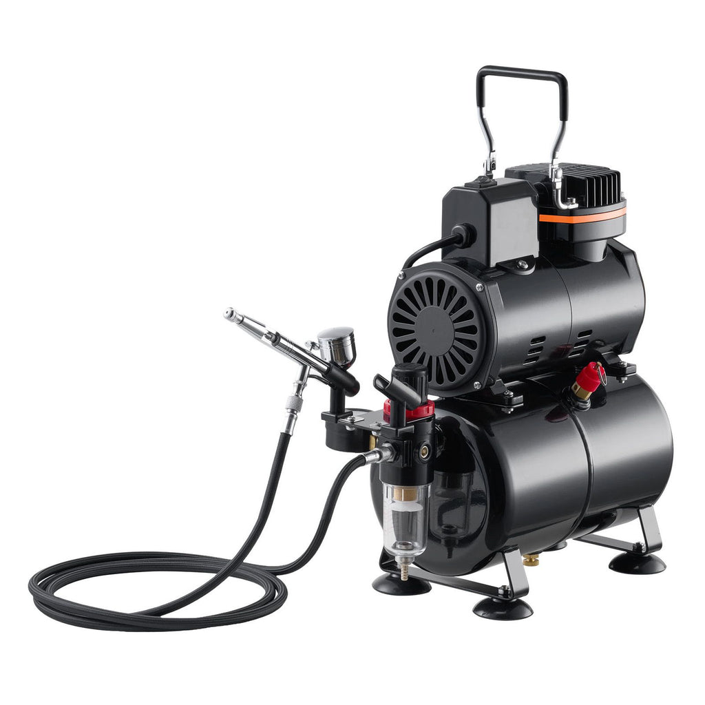 Airbrush Kit Air Brush Kit 1/6 HP Air Compressor Tank 1 Airbrush 3 Tips
