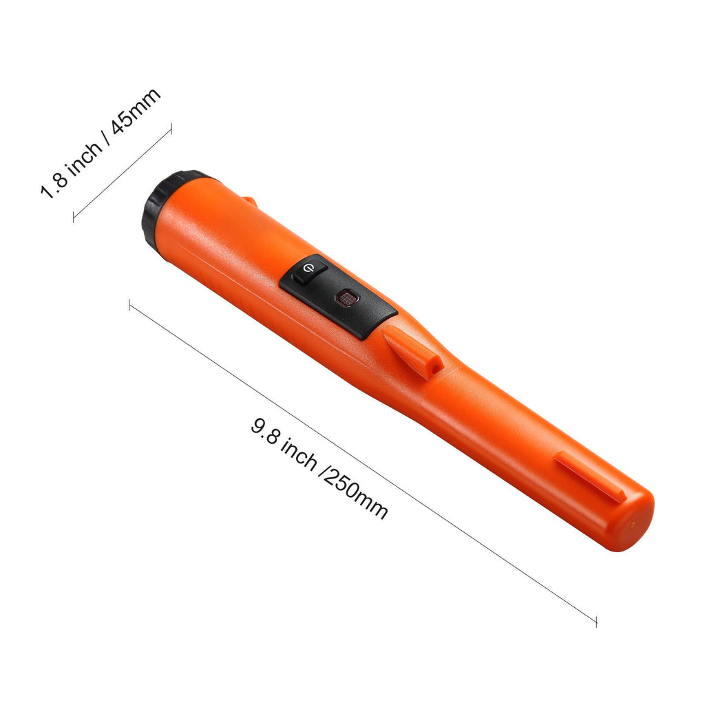 Metal Detector Pinpointer, IP68 Fully Waterproof Handheld Pin Pointer Wand, 11.4 cm Detection Depth, 3 Modes, Professional Treasure Hunting Probe with Holster and 9V Battery, for Adults and Kids