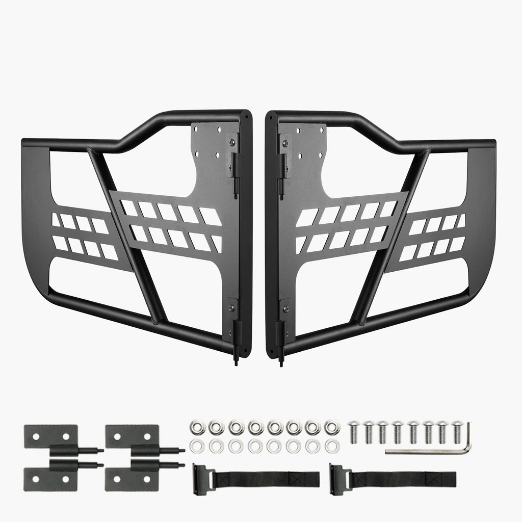 Jeep Tube Doors, 2-Door, Hunting Style Jeep Tubular Door with Heavy-Duty Hinges & OE Latch, Jeep Doors with Rubber Pads & Toughened Steel Tube, Fit for 2007-2018 Jeep Wrangler JK