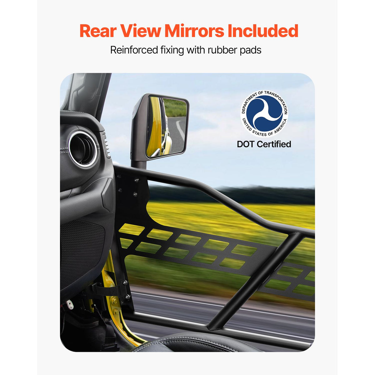 Jeep Tube Doors, 2-Door, Hunting Style Jeep Tubular Door with Heavy-Duty Hinges & OE Latch, Jeep Doors with Rear View Mirrors, Fit for 2018-2024 Jeep Wrangler JL & 2020-2024 Jeep Gladiator JT