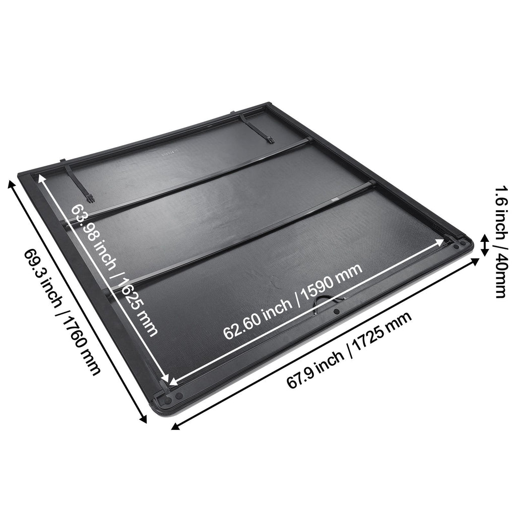 Truck Bed Cover, Roll Up Truck Bed Tonneau Cover, Compatible with 2009-2024 Ford F-150 Styleside Bed, for 1.7m x 1.7m Bed, Soft PVC material, 100% Bed Access Roll Up Tonneau Cover